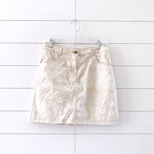 Dressbarn Beige White Floral Mini Skort Skirt